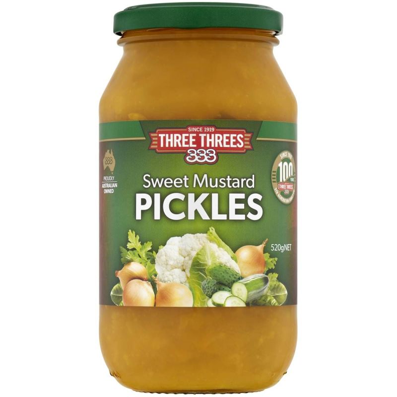 three-threes-pickles-mustard-520g
